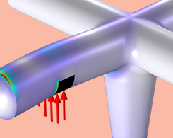 A model image showcasing cold spray additive manufacturing in COMSOL Multiphysics.